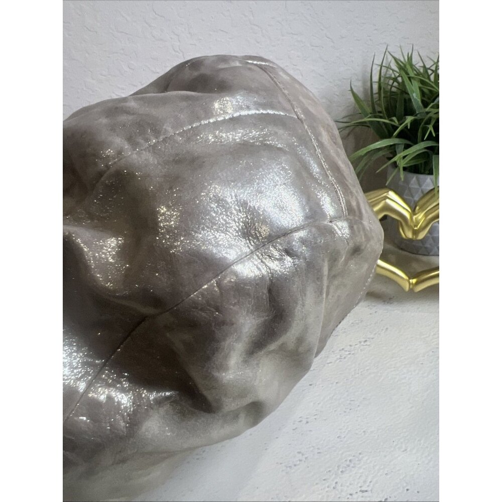 Coach (2011) Soho Lynn Metallic Champagne Shimmer Hobo Leather Bag Big Buckle - Picture 5 of 16